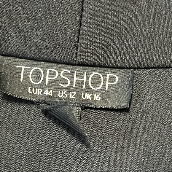 Topshop Satin Trim Black Blazer Dress 12 - Picture 7 of 11